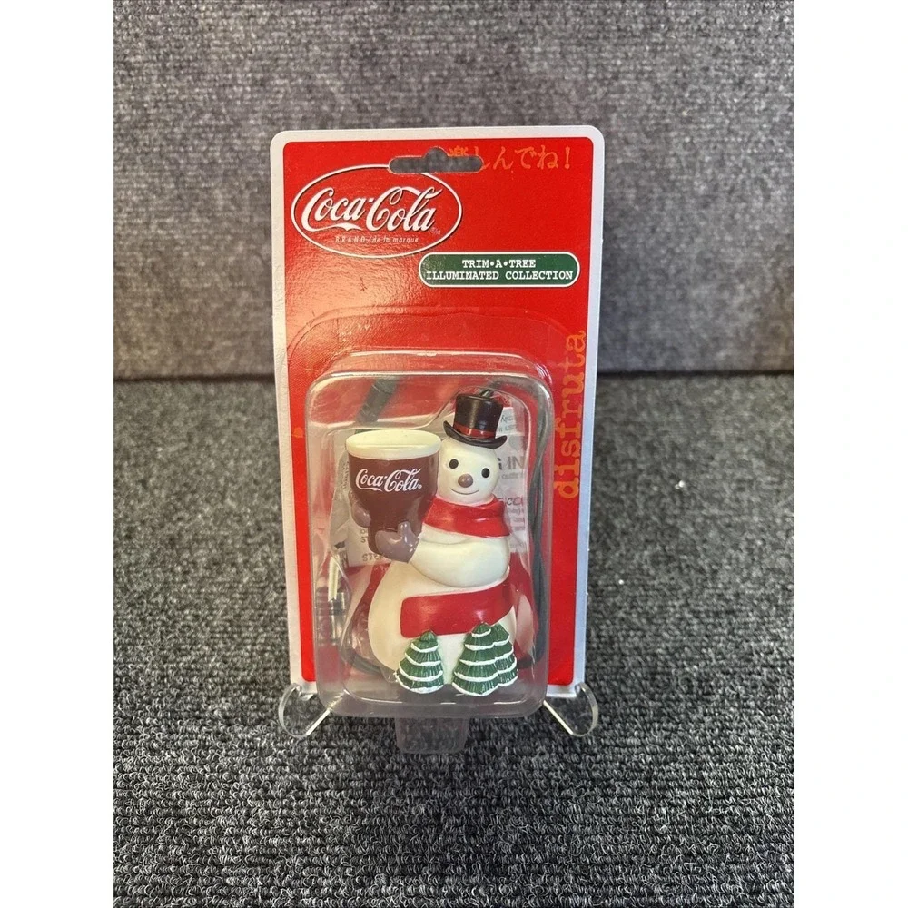 Vtg~Coca-Cola~Illuminated Ornament Snowman~Christmas Trim a Tree~NIP